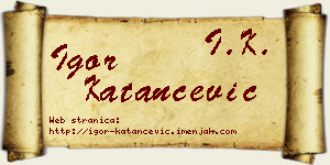 Igor Katančević vizit kartica
